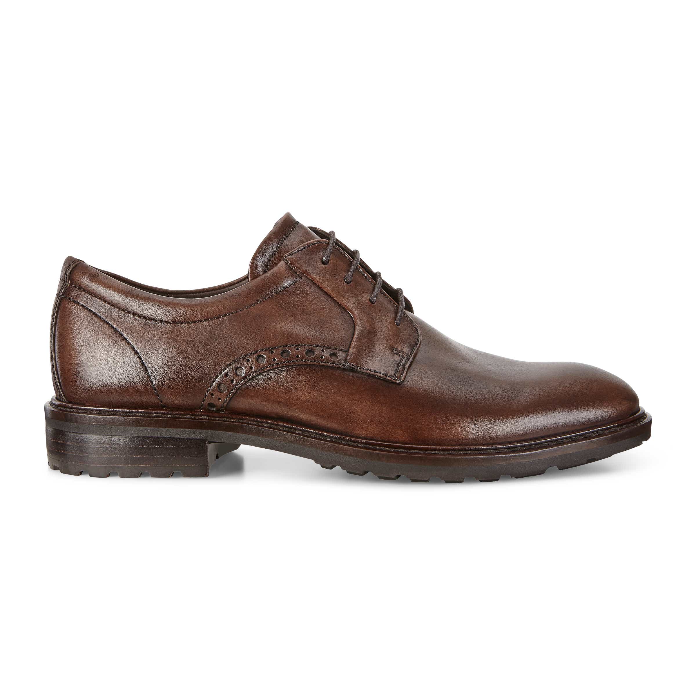 ECCO Vitrus I Plain Toe Derby Shoes - Brown - Outside