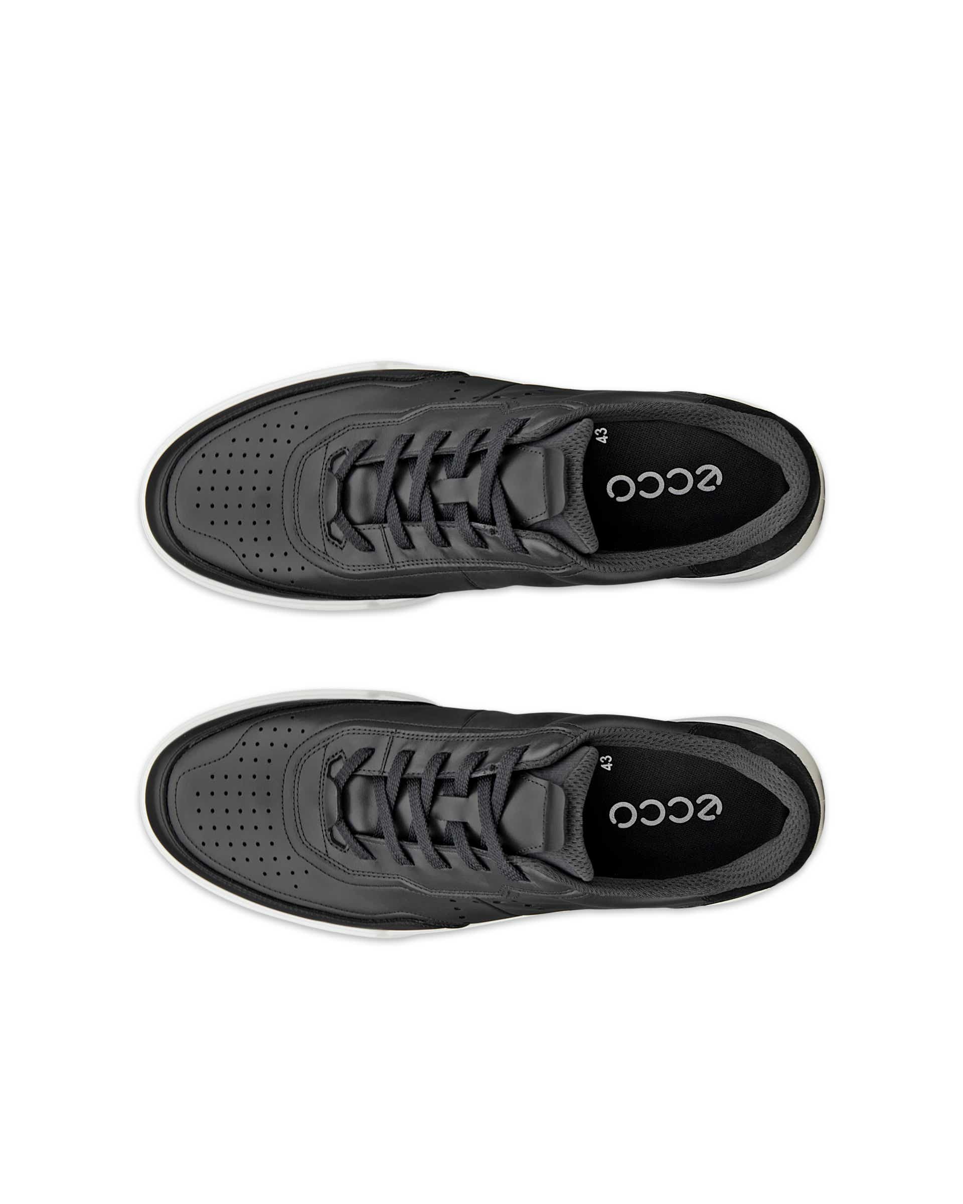 Pánské kožené tenisky ECCO® STREET COURT - Černá - Top left pair