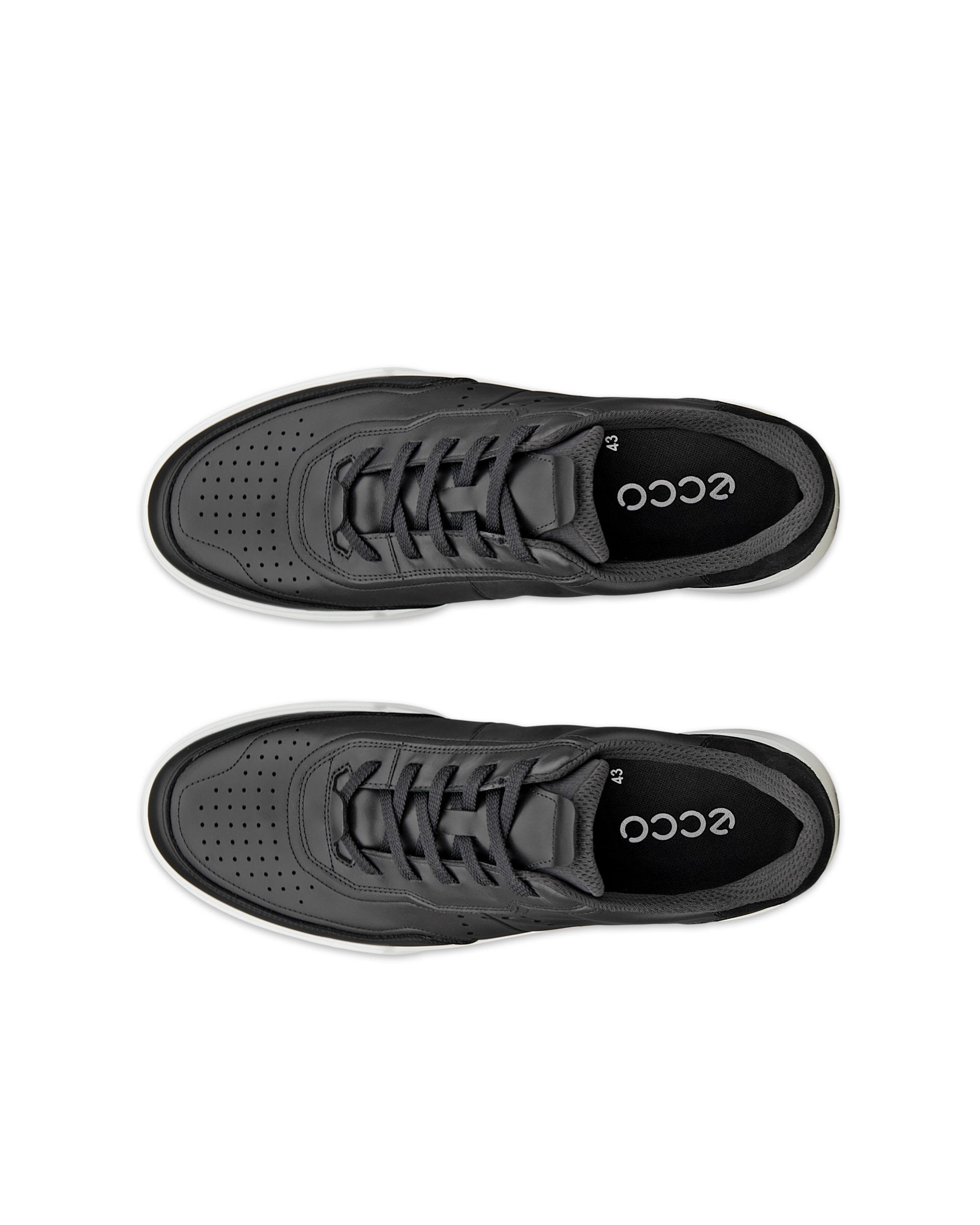 Pánské kožené tenisky ECCO® STREET COURT - Černá - Top left pair