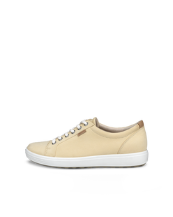 Women's ECCO® Soft 7 Nubuck Sneaker - Yellow - Outside