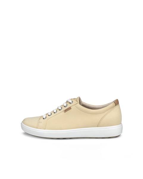 Women s ECCO Soft 7 Nubuck Sneaker Beige