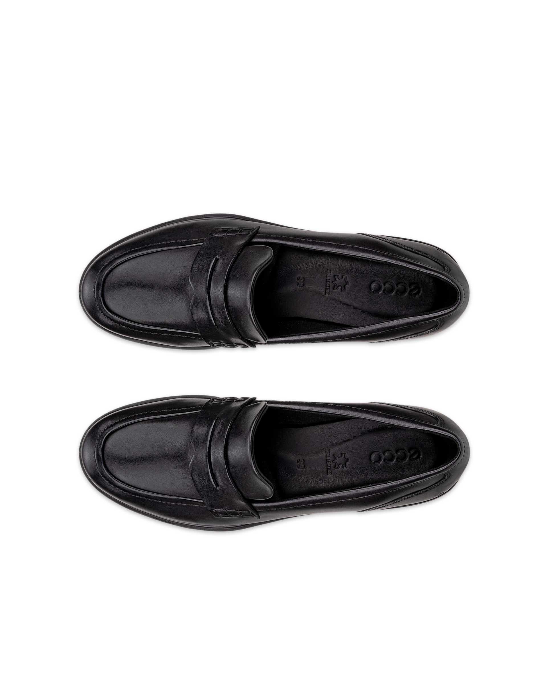 Mocassins couro mulher ECCO® DRESS CLASSIC 15 - Preto - Top left pair