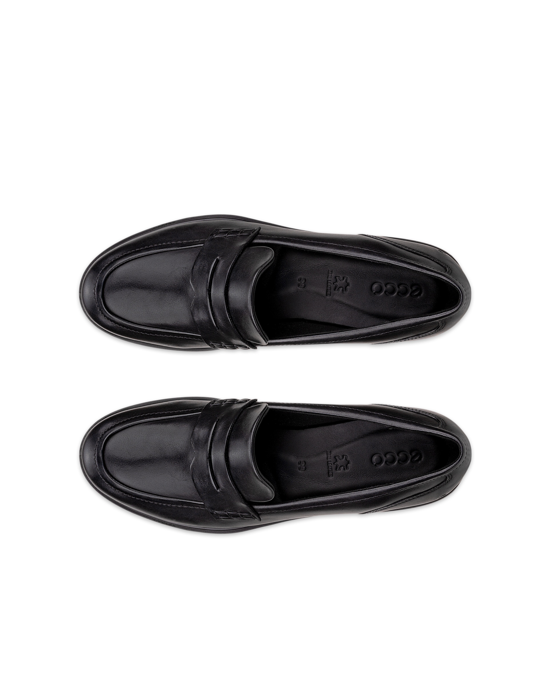 Mocassins couro mulher ECCO® DRESS CLASSIC 15 - Preto - Top left pair