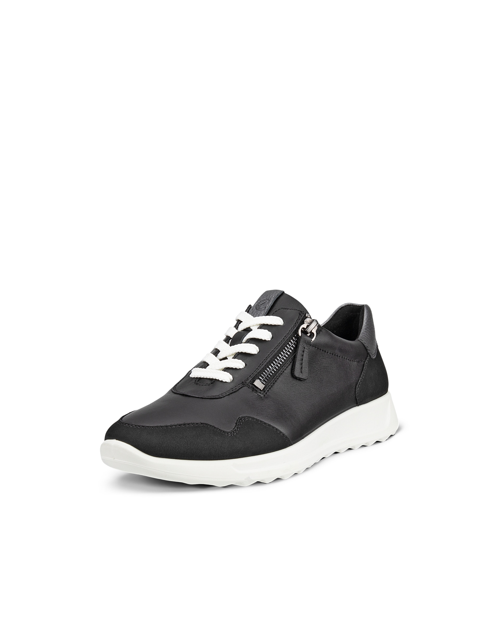 Women's ECCO® Flexure Runner Leather Sneaker - Black - Main