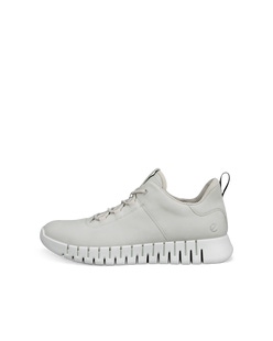 Men's ECCO® Gruuv Leather Sneaker - Grey - Outside