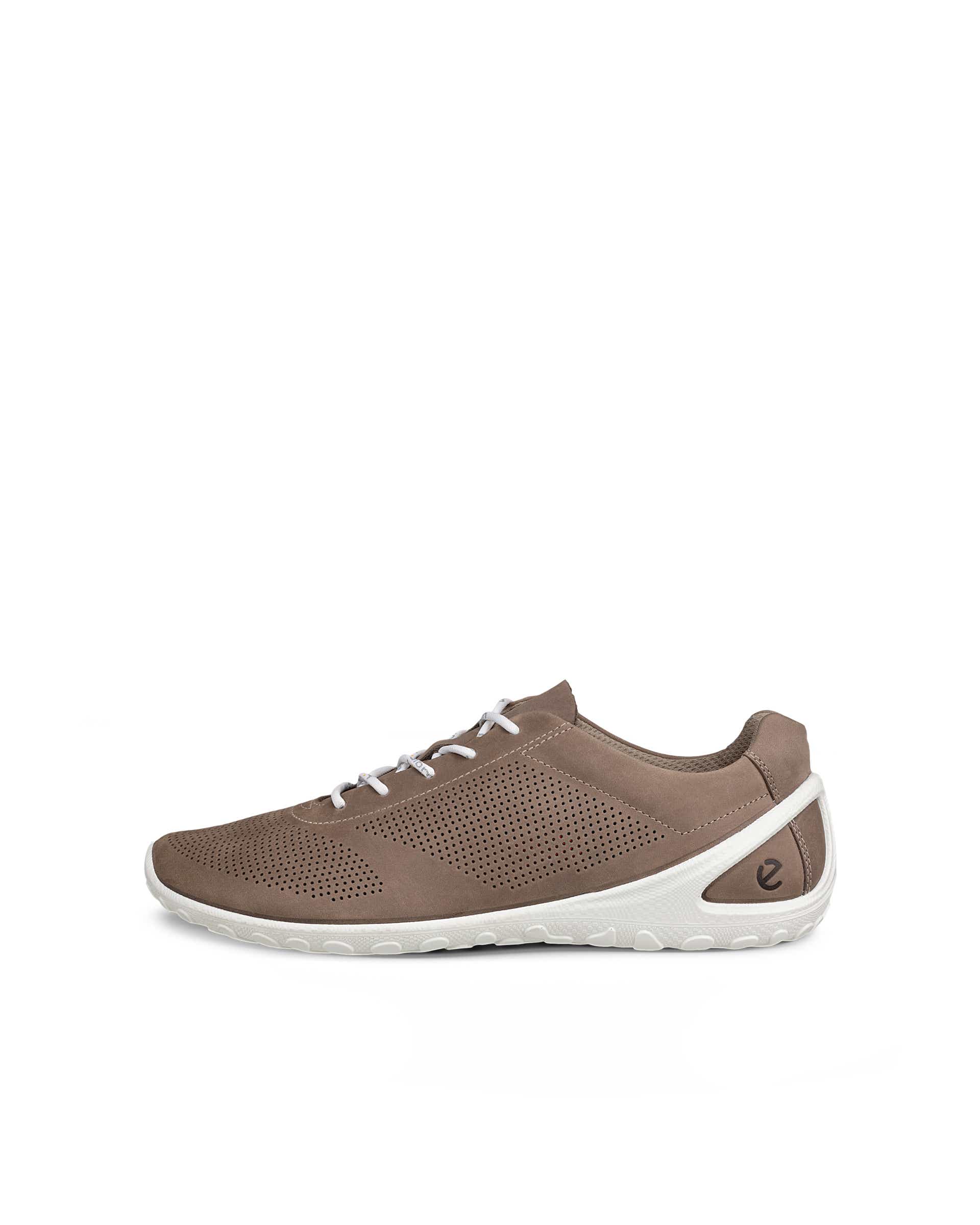 Men's ECCO® Nubuck Shoe - Gray - Outside