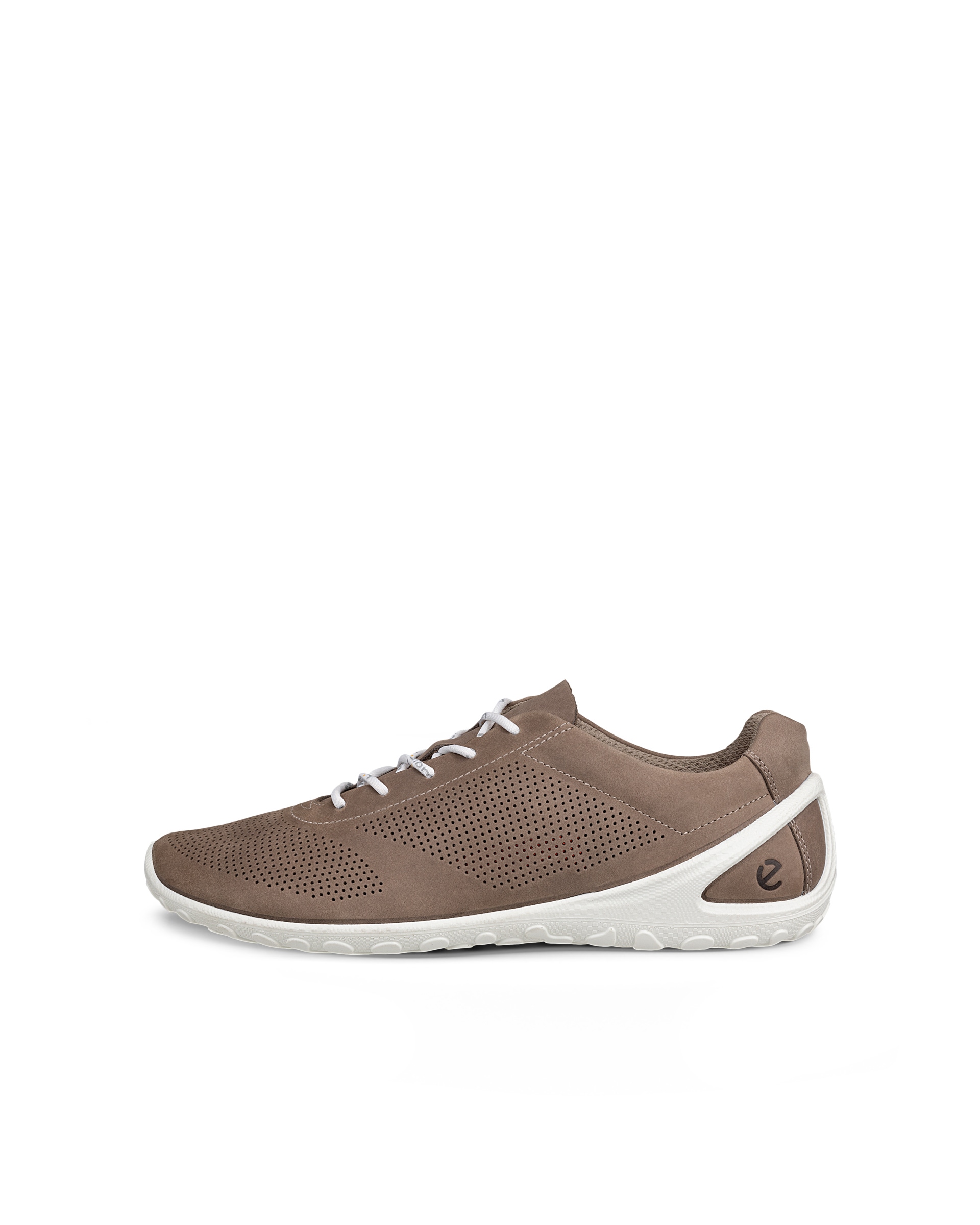 Men's ECCO® Nubuck Shoe - Gray - Outside