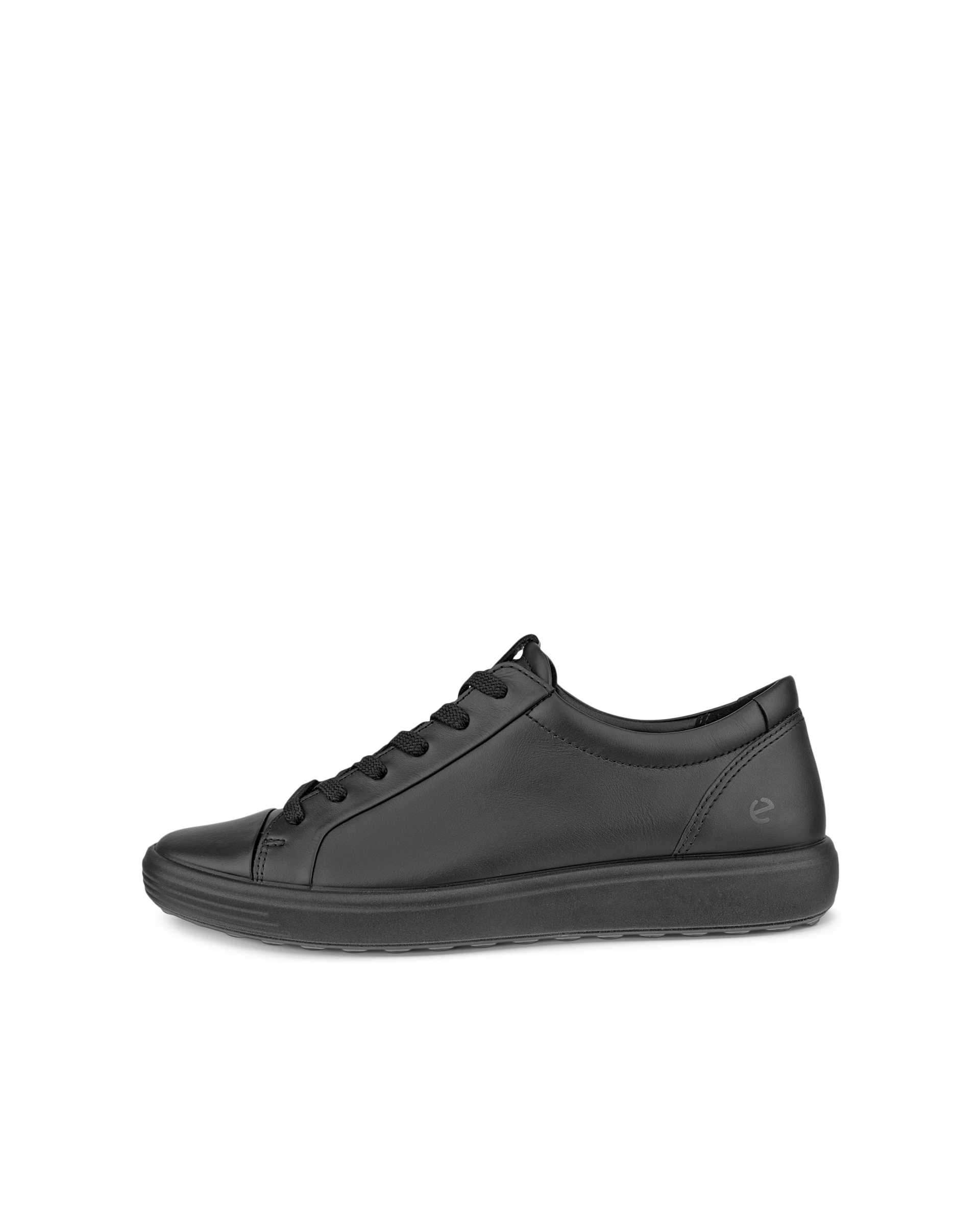 Women's ECCO® Soft 7 Leather Sneaker - Black - Outside