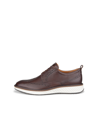 Men's ECCO® St.1 Hybrid Leather Wingtip Derby Shoe - Brown - Outside