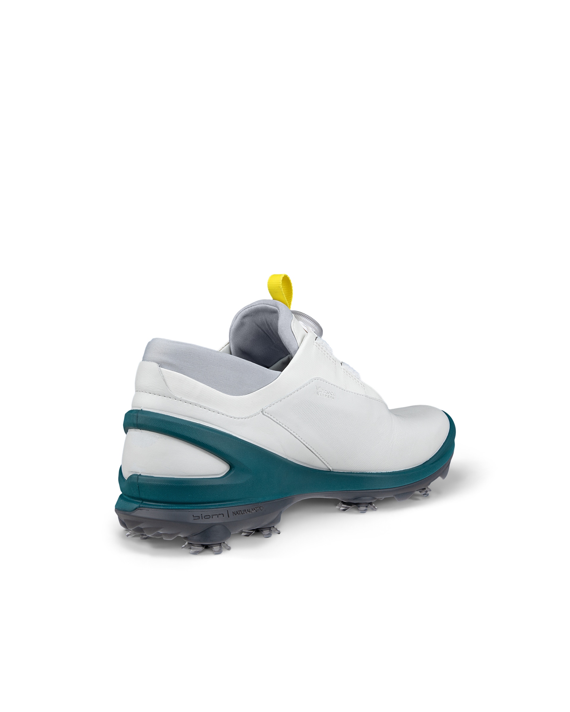 Men's ECCO® Golf Biom Tour Boa Leather Waterproof Spikes Shoe - White - Back