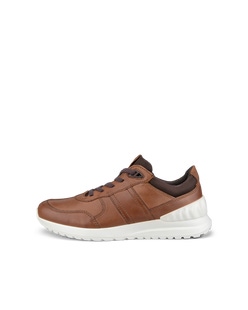 Men's ECCO® Astir Lite Leather Sneaker - Brown - Outside