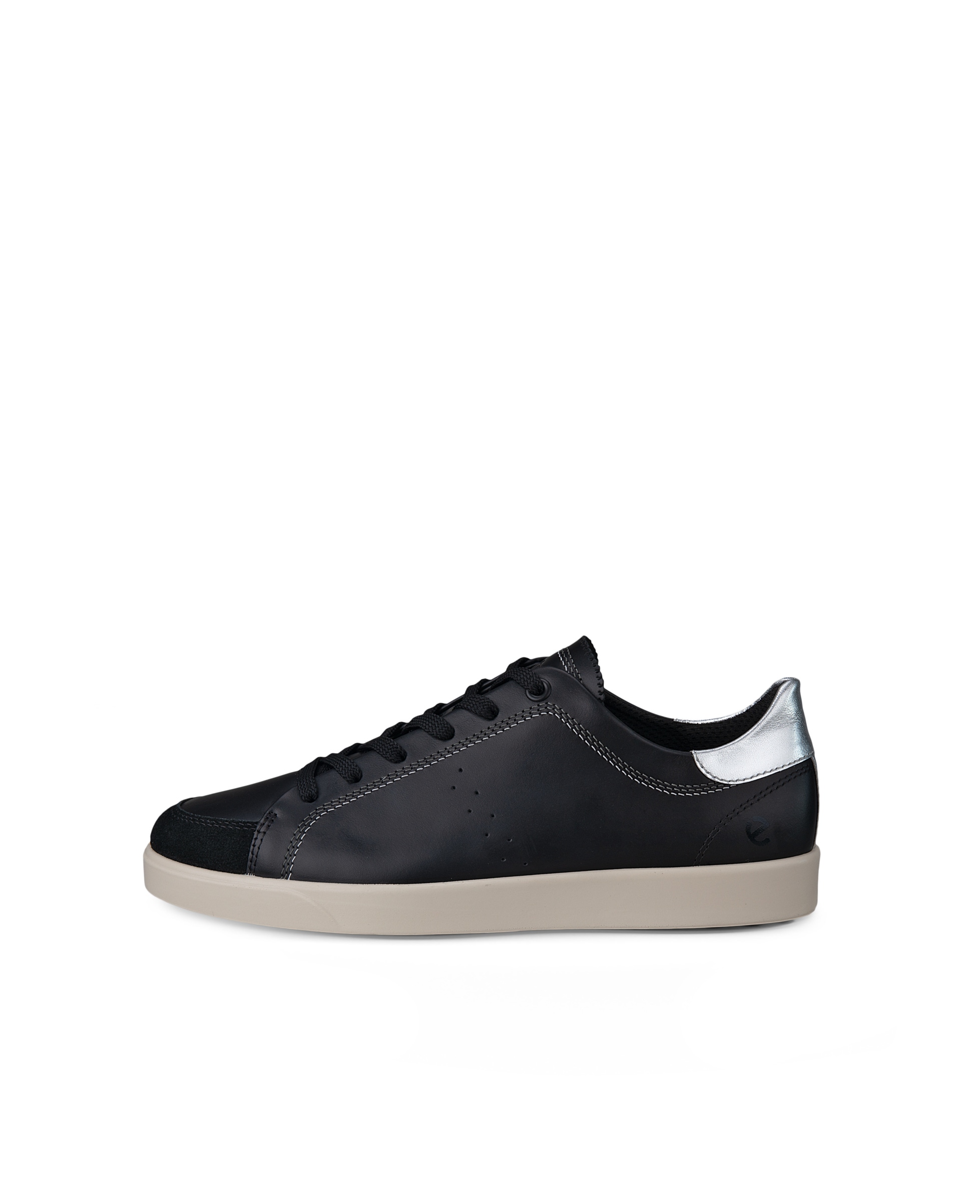 Women's ECCO® Street Lite Leather Sneaker - Black - Outside