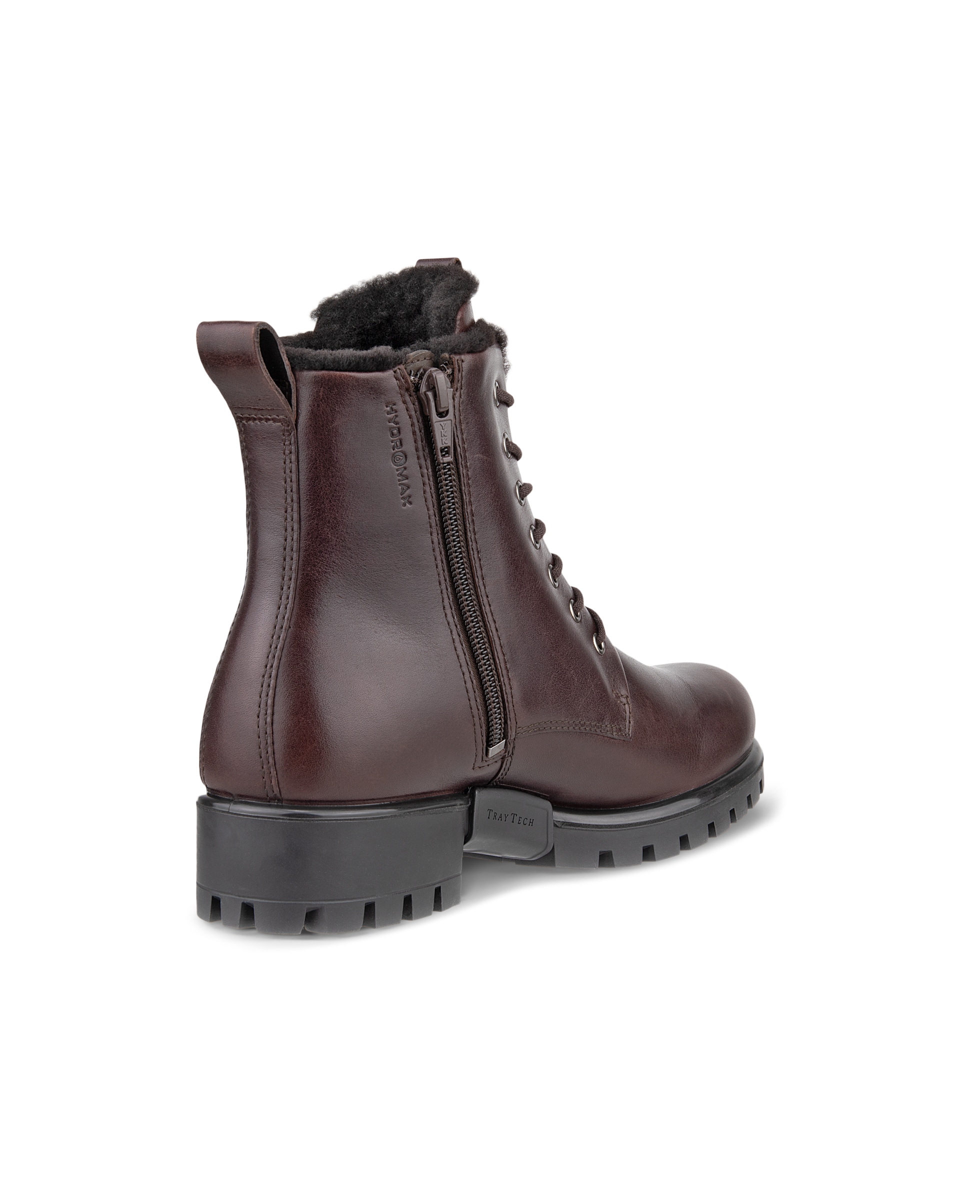 ECCO Modtray ウィメンズ レザーレースアップミッドカットブーツ - ブラウン - Back