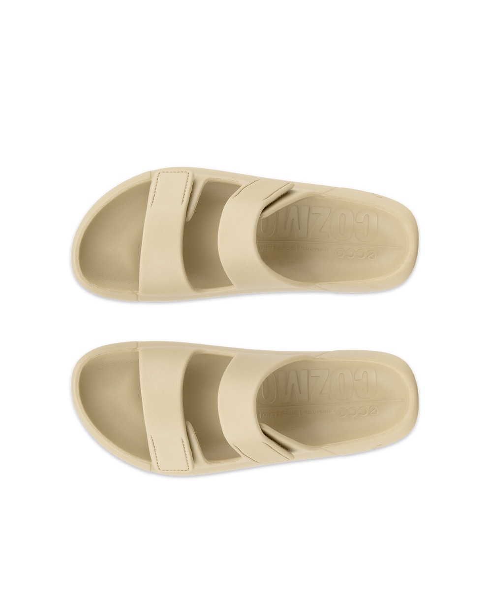 Unisex ECCO® Cozmo E Two-Strap Sandal - Beige - Top left pair