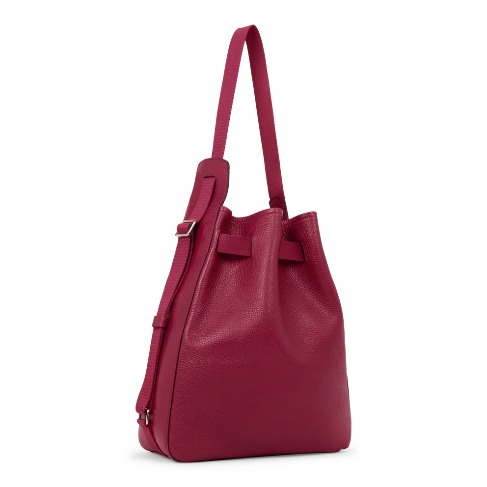 ECCO® Sail Bag Compact Wet Leather Shoulder Bag - Red - Back