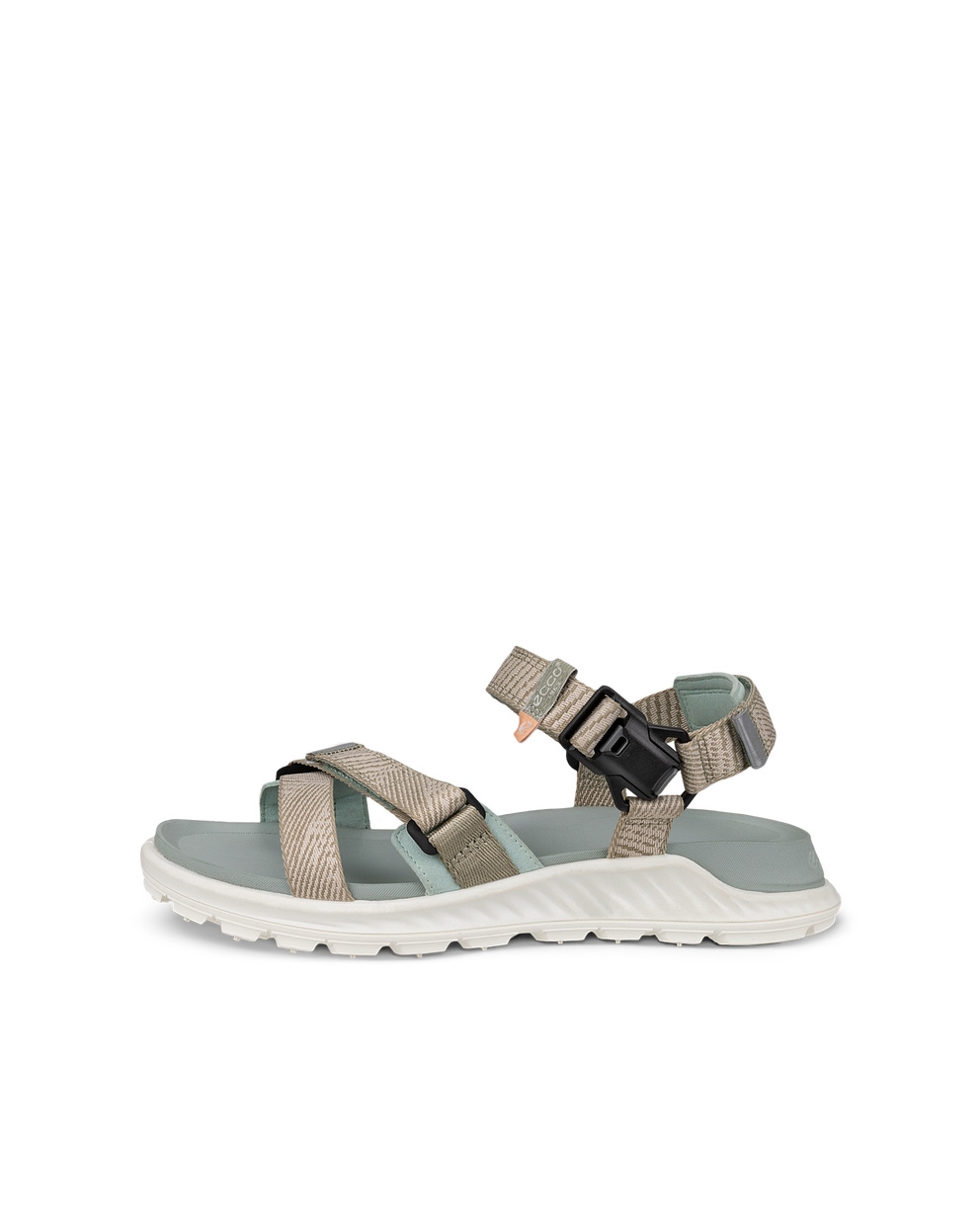 Women's ECCO® Exowrap 3S Textile Outdoor Sandal - Beige - Outside