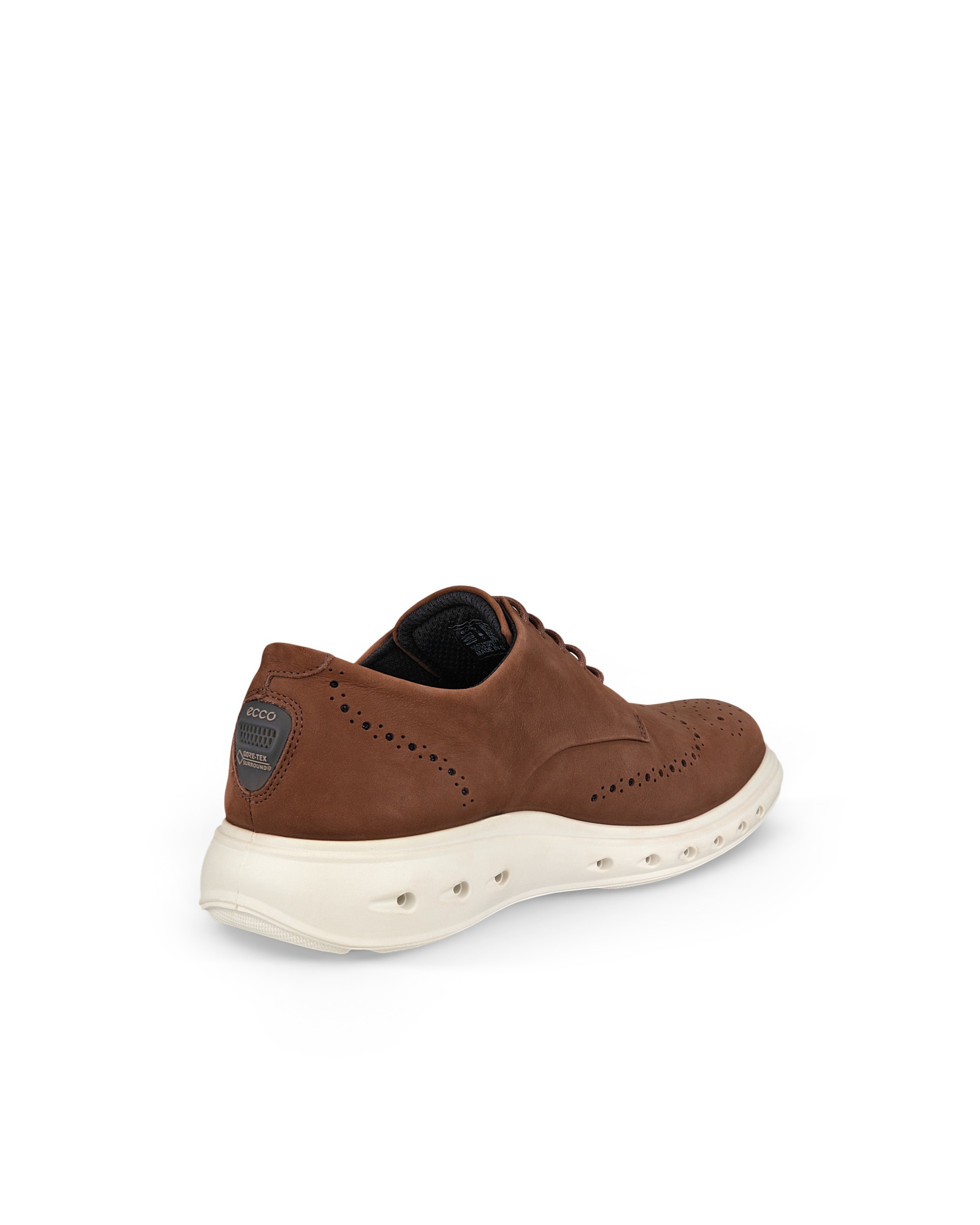 ECCO Hybrid 720 メンズ ヌバックGore-Texダービーシューズ - 茶色 - Back