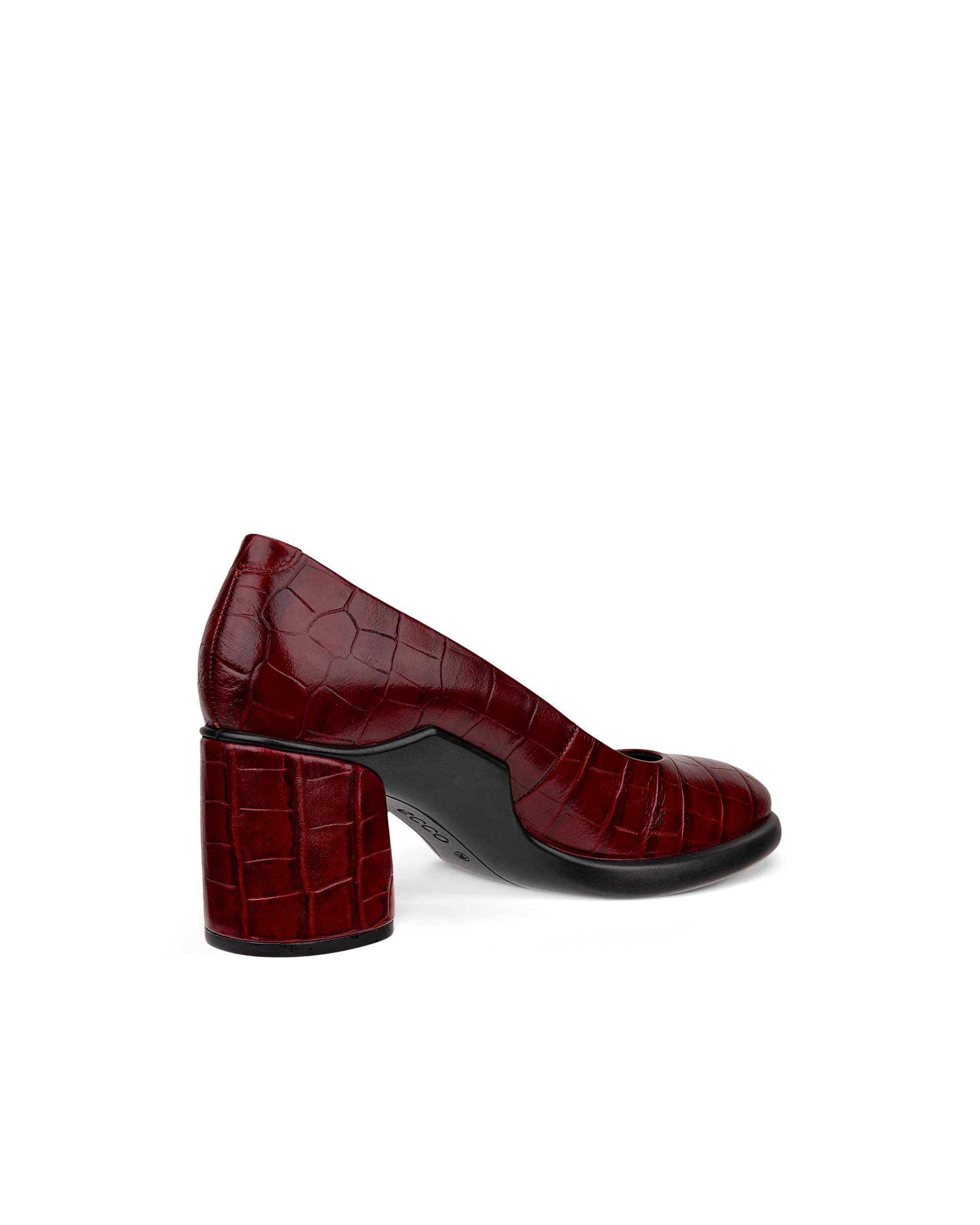 Zapatos de piel con tacón cuadrado ECCO® Sculpted LX 55 para mujer - Rojo - Back