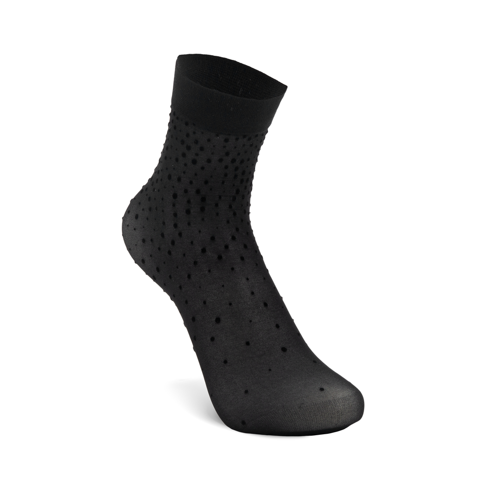 ECCO Women's Vibe Dotted Polka Dot Socks - Black - Main
