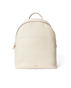 ECCO® Round Pack Leather Backpack - Beige - Main