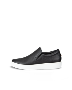 Women's ECCO® Soft 60 Leather Slip-On Sneaker - Black - Outside