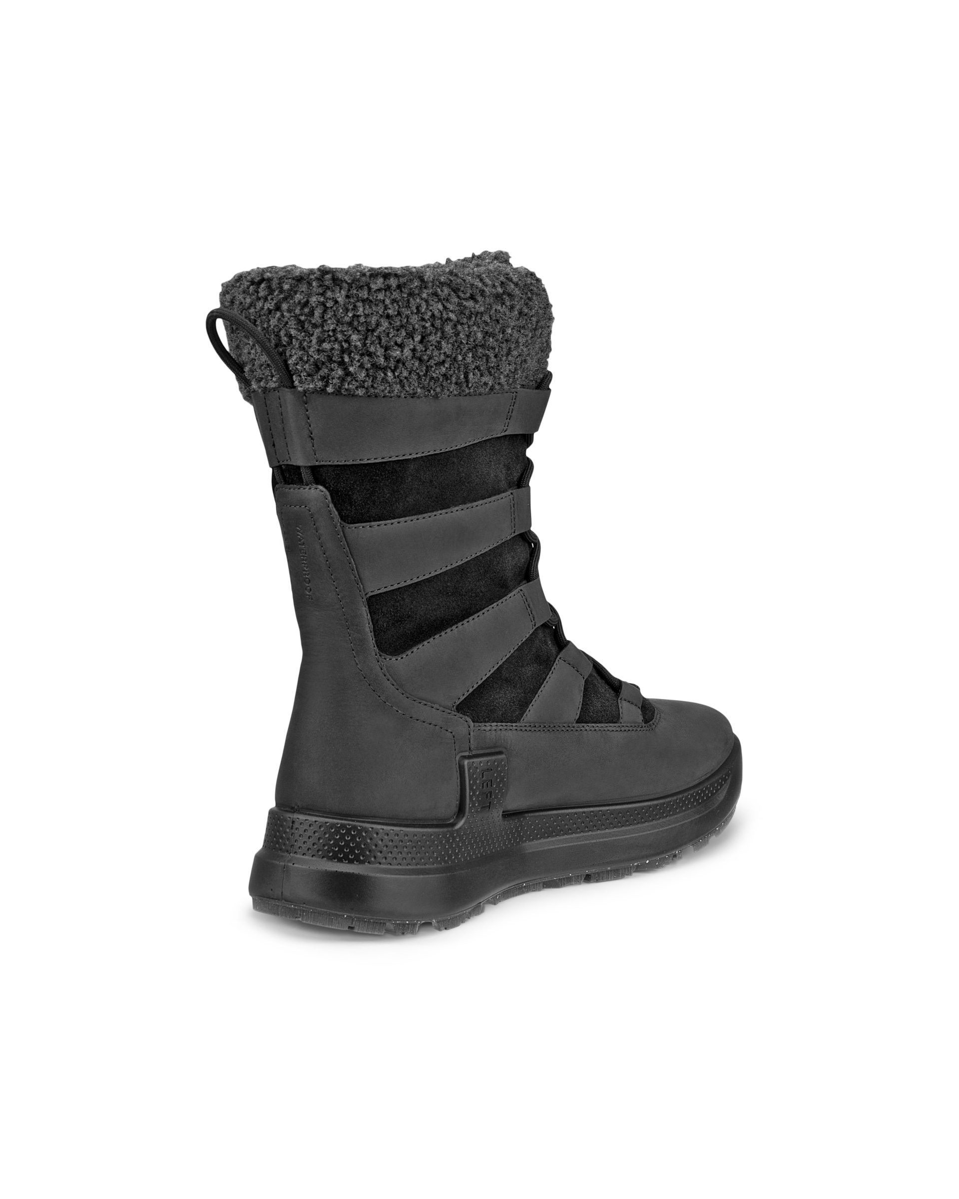 Women's ECCO® Solice Nubuck Waterproof Winter Boot - Black - Back