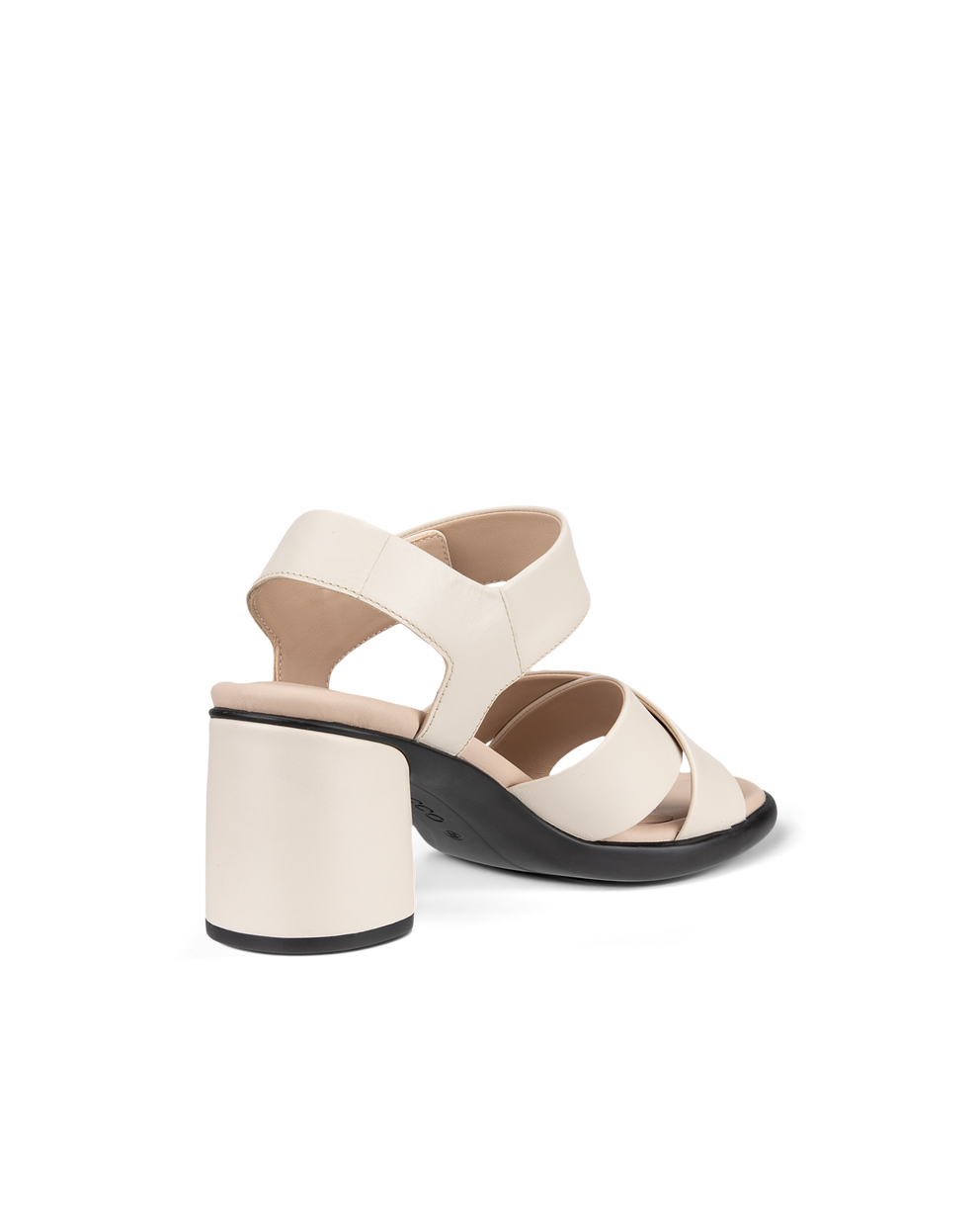 Women's ECCO® Sculpted Sandal LX 55 Leather Heeled Sandal - Beige - Back