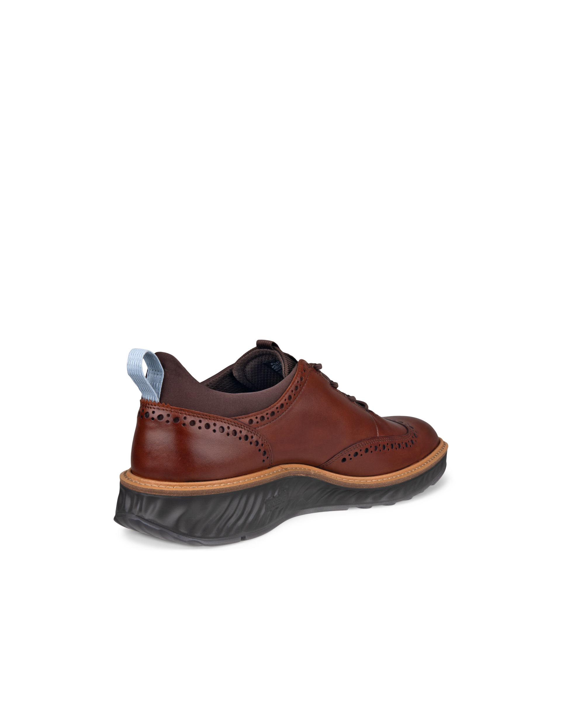 Men's ECCO® ST.1 Hybrid Leather Wingtip Derby Shoe - Brown - Back