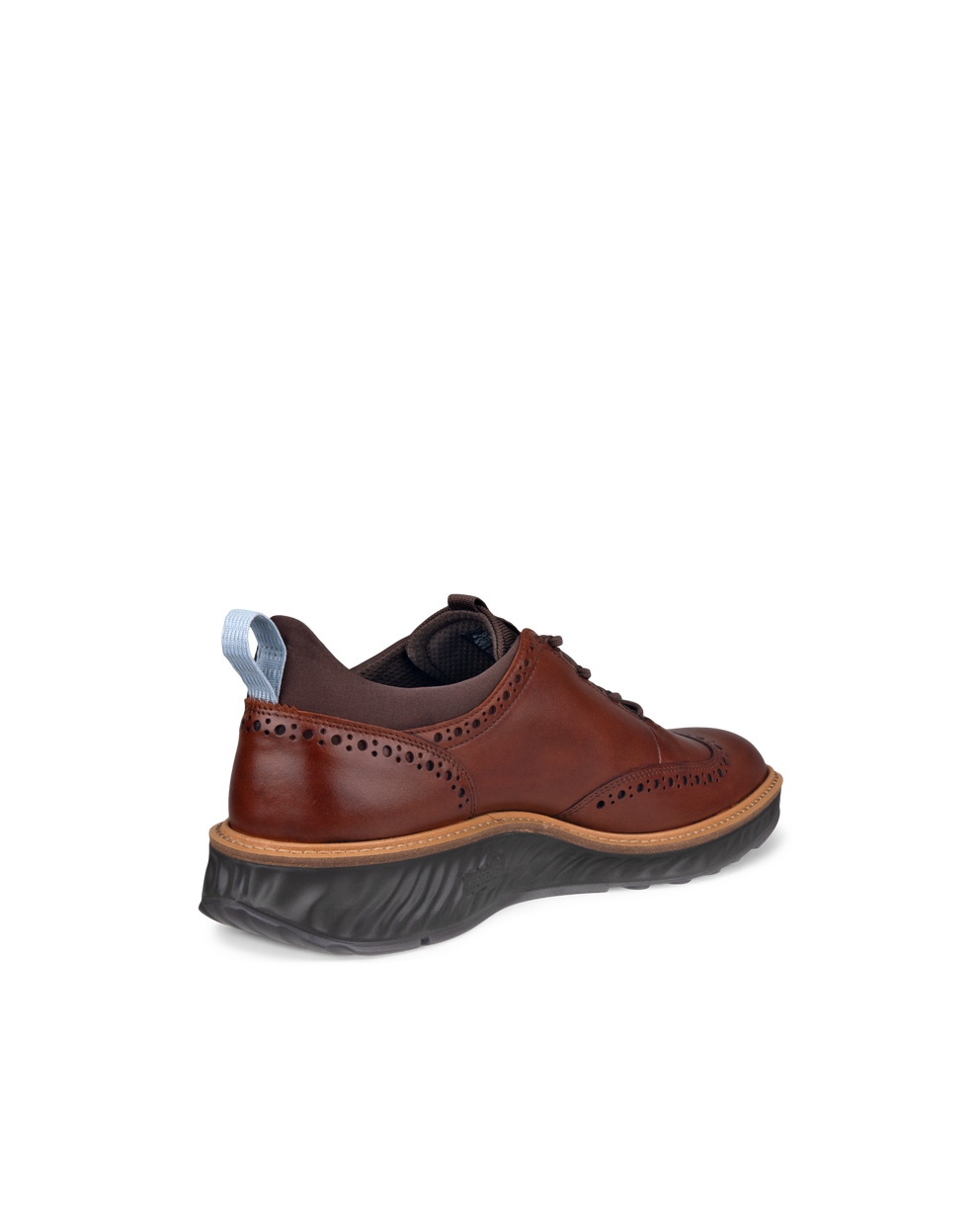 Men's ECCO® ST.1 Hybrid Leather Wingtip Derby Shoe - Brown - Back