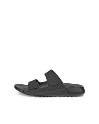 Women's ECCO® Cozmo Leather Two Strap Sandal - Black - Outside