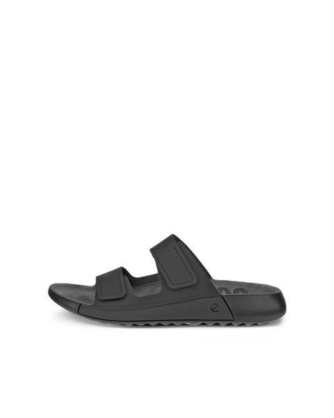 Women s ECCO Cozmo Leather Two Strap Sandal Black