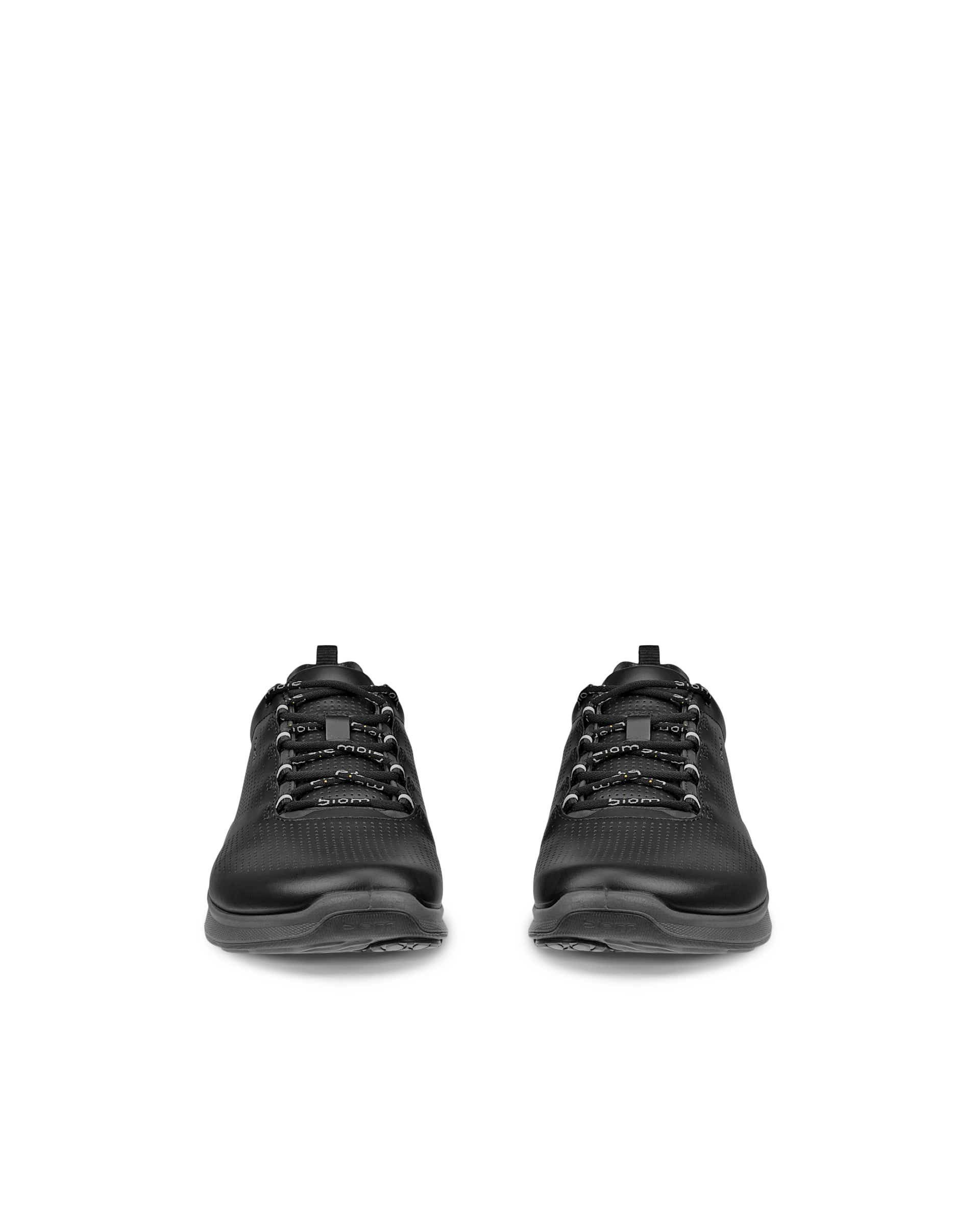Women's ECCO® Biom Fjuel Leather Outdoor Sneaker - Black - Front pair