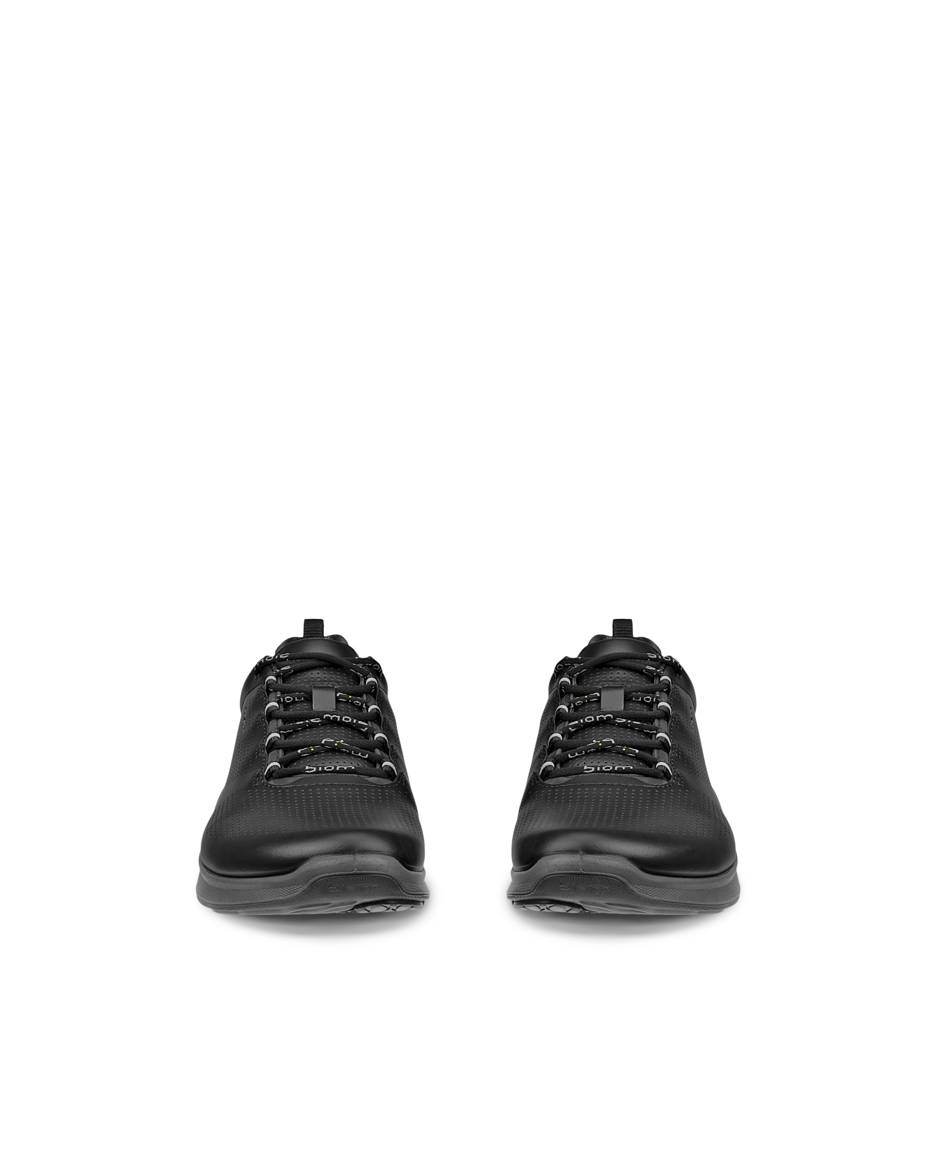 Women's ECCO® Biom Fjuel Leather Outdoor Sneaker - Black - Front pair