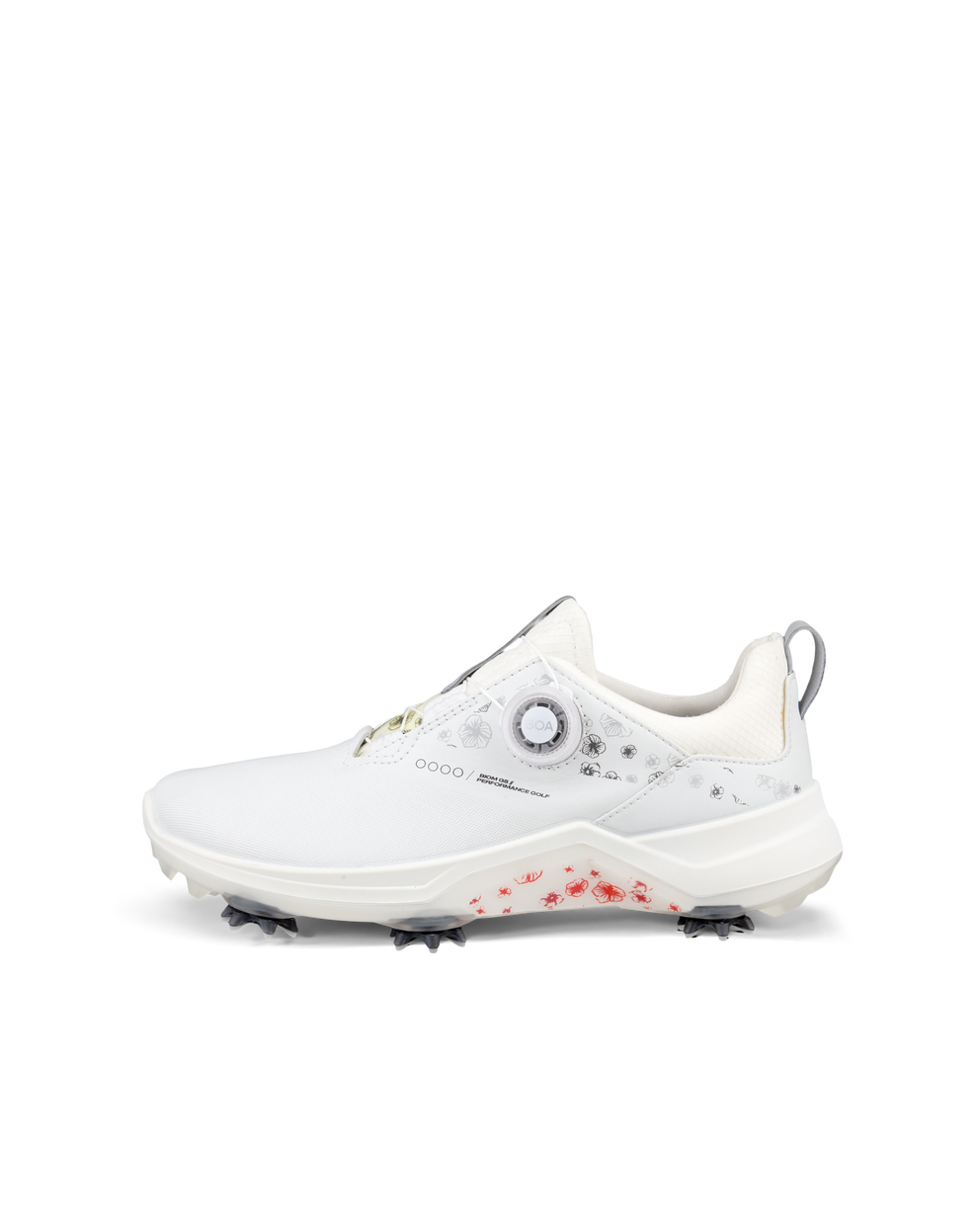 Ladies ECCO® Golf Biom G5 Leather Gore-Tex Cleats - White - Outside