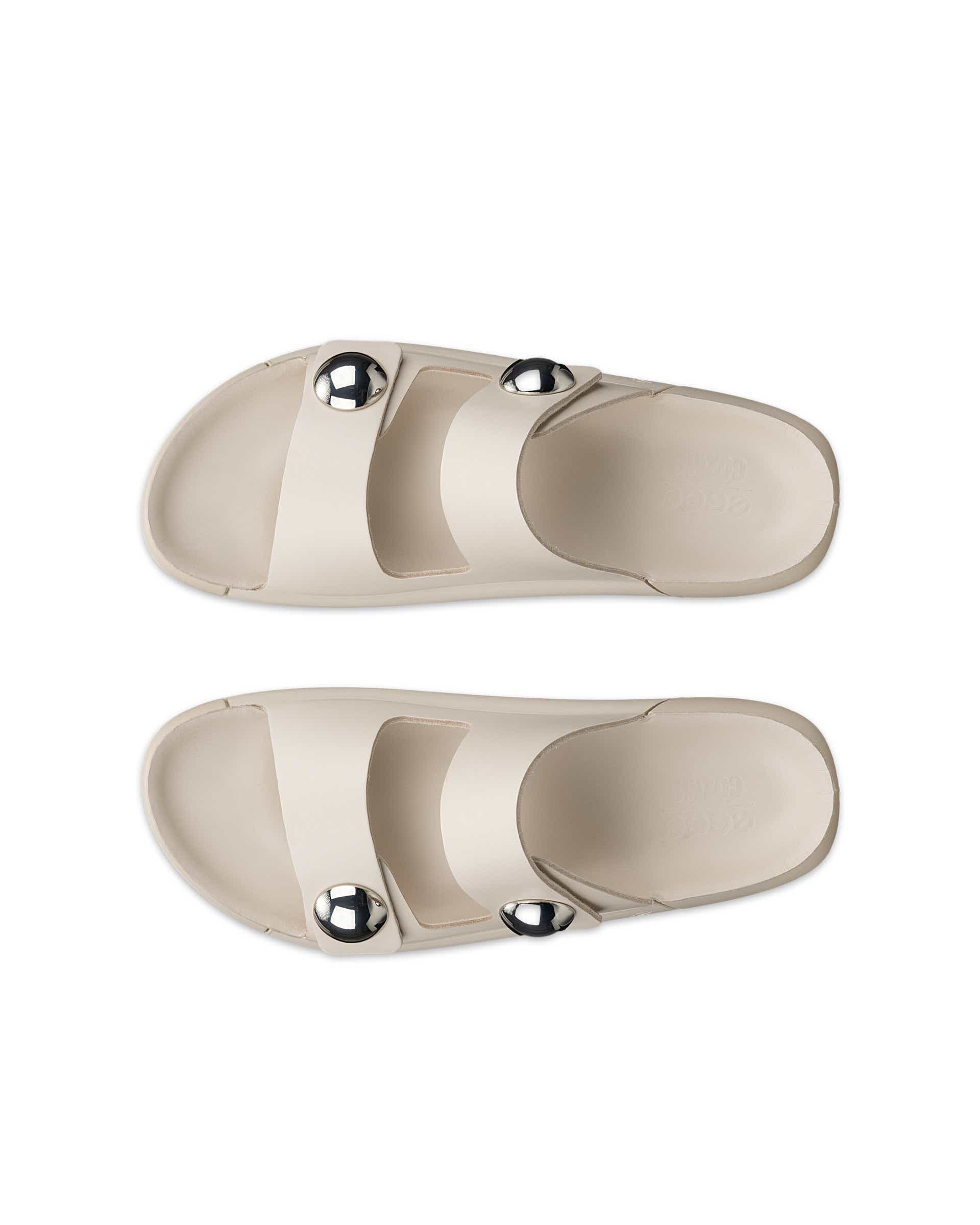 Women's ECCO® Cozmo Leather Two Strap Sandal - Brown - Top left pair