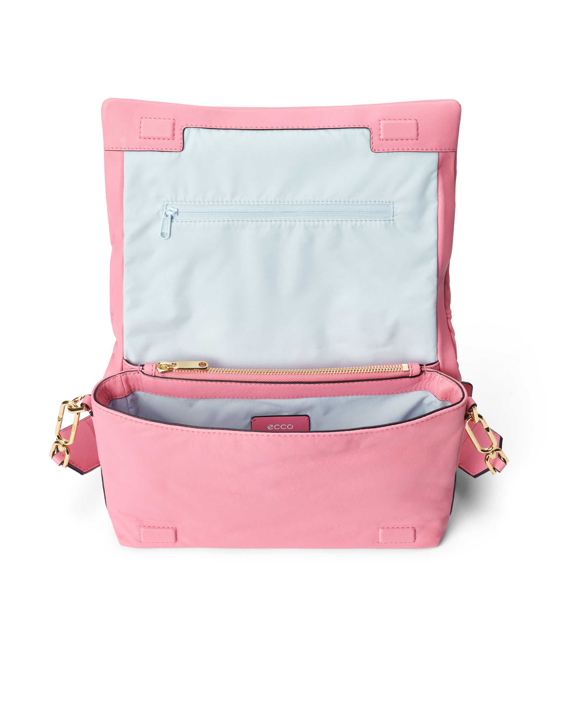 ECCO® Medium Soft Pebbled Pinch Leather Shoulder Bag | Pink