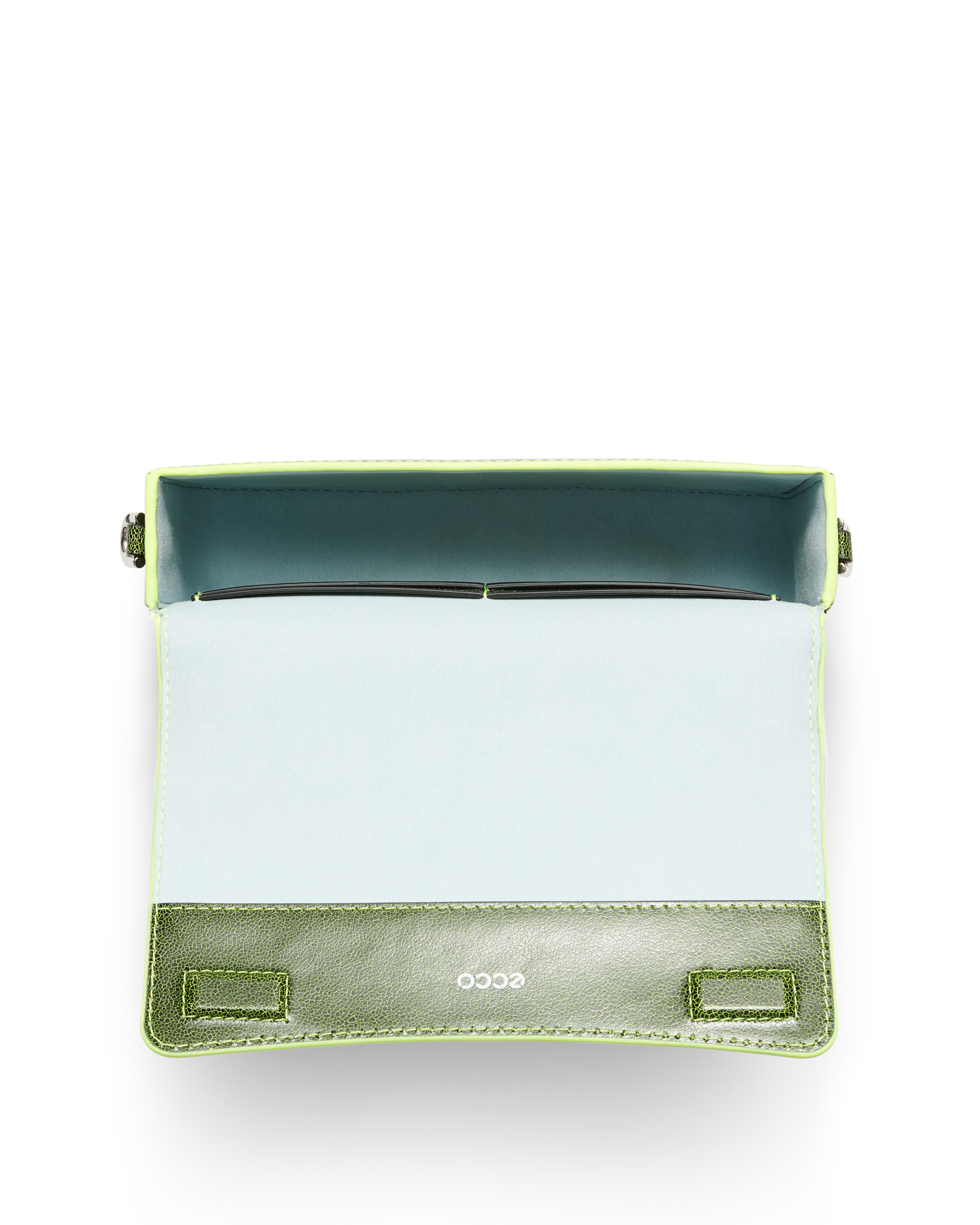 ECCO® Pinch Small Cracked Leather Shoulder Bag - Green - Birdeye