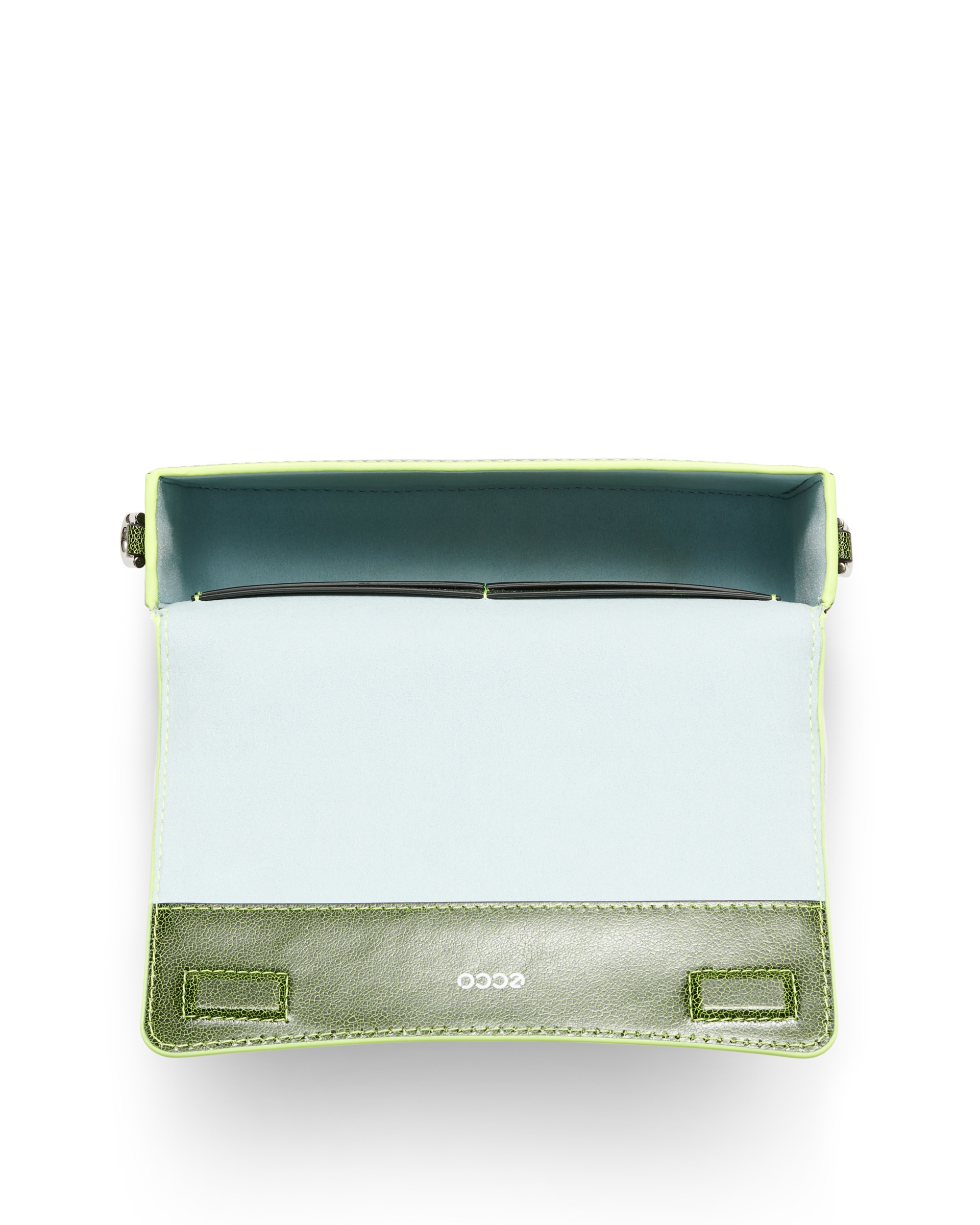 ECCO® Pinch Small Cracked Leather Shoulder Bag - Green - Birdeye