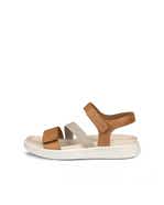 Women's ECCO® Flowt Leather Flat Sandal - Metallics - Outside