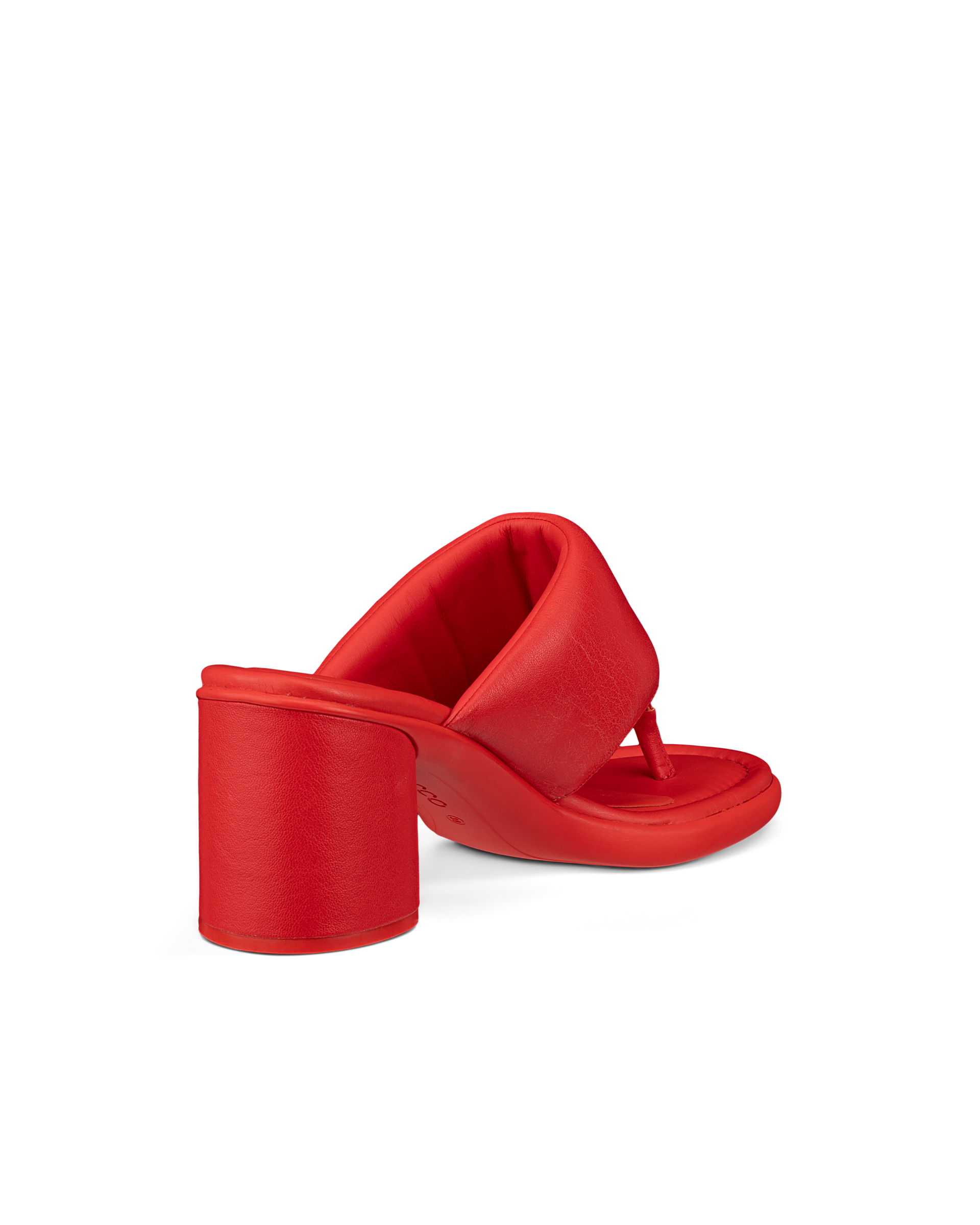 Women's ECCO® Sculpted LX 55 Leather Thong Heel Sandal - Red - Back