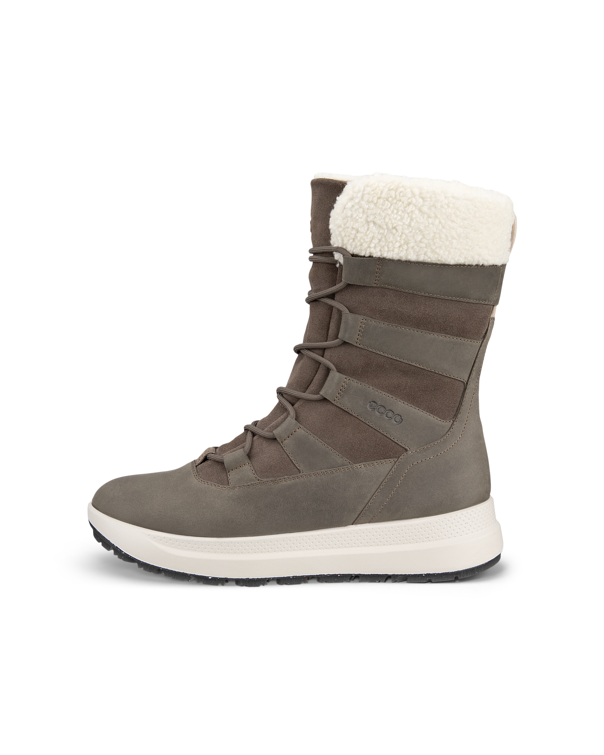 Women's ECCO® Solice Nubuck Waterproof Winter Boot - Brown - Outside