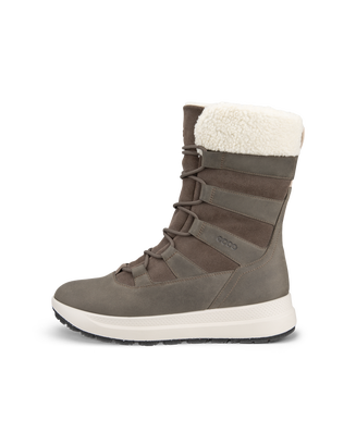 Women's ECCO® Solice Nubuck Waterproof Winter Boot - Brown - Outside