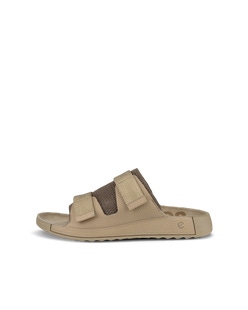 Men's ECCO® Cozmo Leather Two-Strap Sandal - Brown - Outside