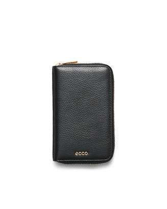 ECCO Wallet Zipped Pebbled レザーウォレット - Black - Main