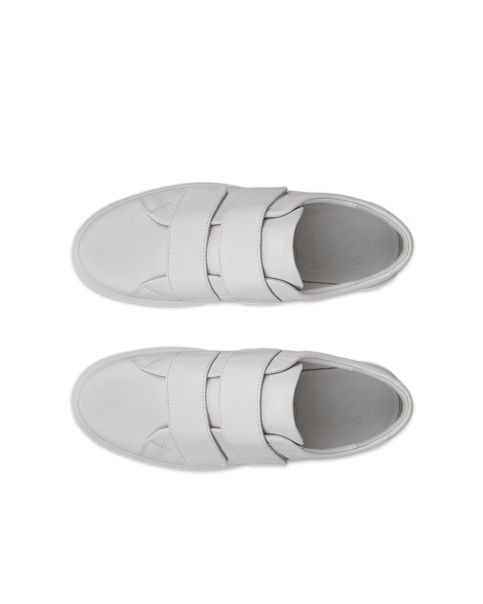 ECCO® Soft 60 baskets en cuir pour homme - Blanc - Top left pair