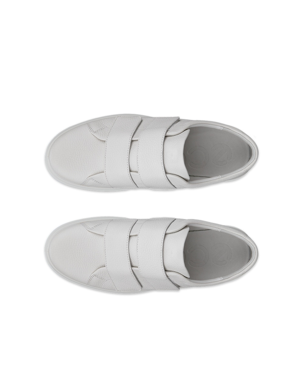 ECCO® Soft 60 baskets en cuir pour homme - Blanc - Top left pair