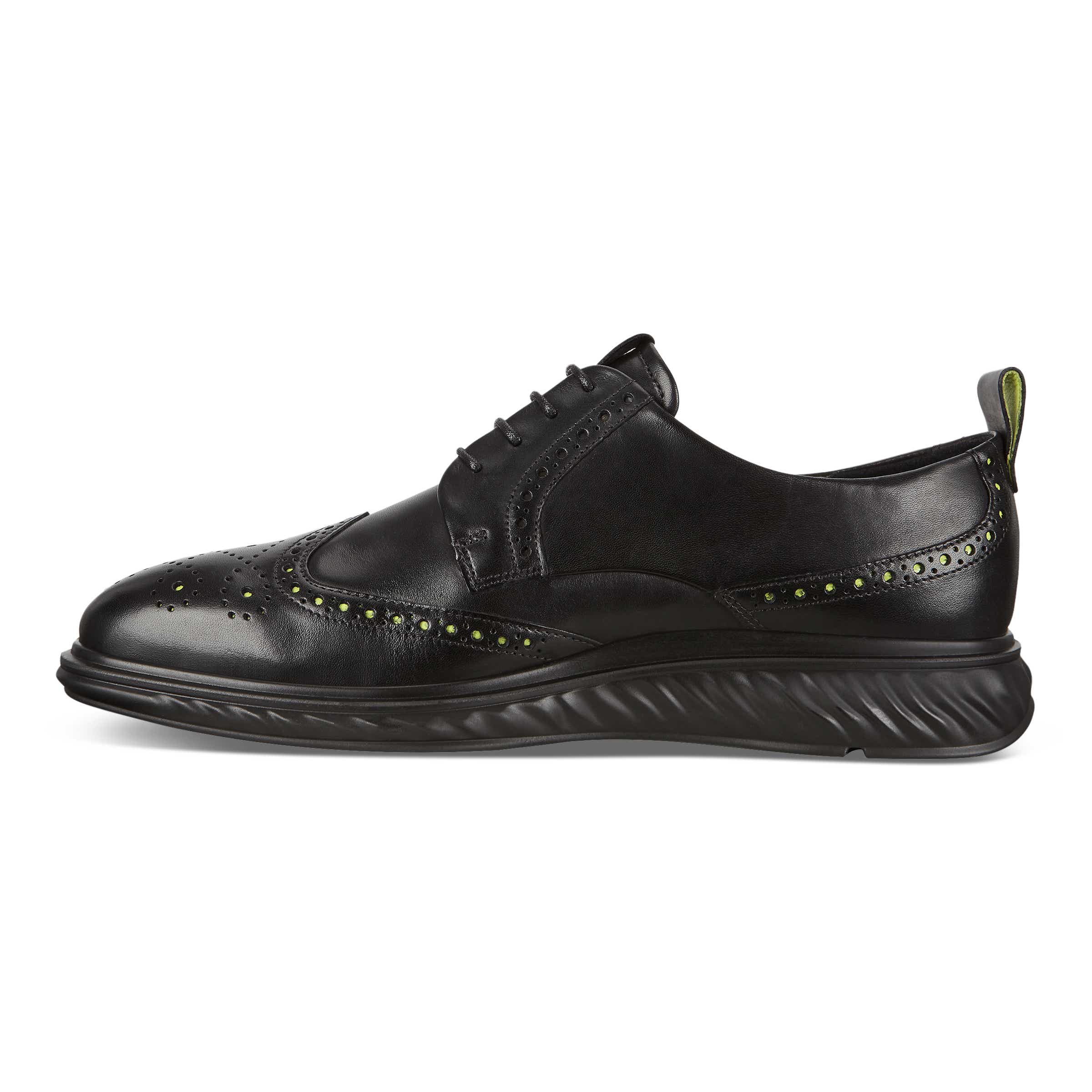 ECCO ST.1 Hybrid Lite Wingtip Brogue Shoes - Black - Inside