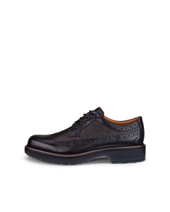 Men's ECCO® Metropole Oslo Leather Brogue Shoe - Brown - Outside