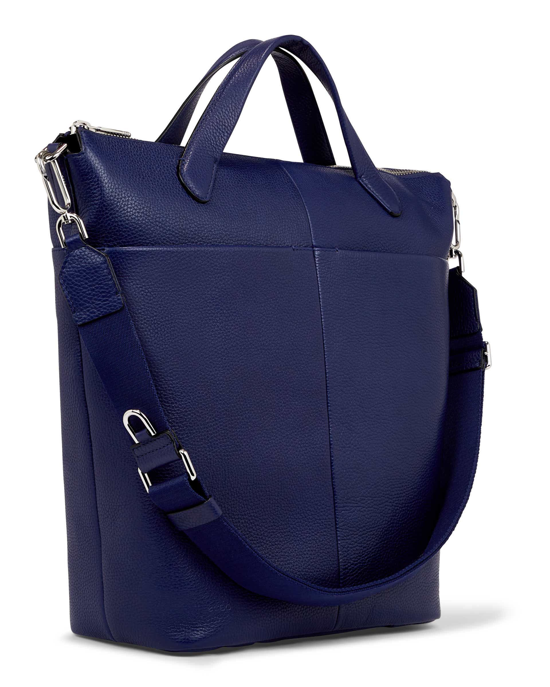 ECCO Tote Large Pebbled レザートートバッグ - 青 - Main