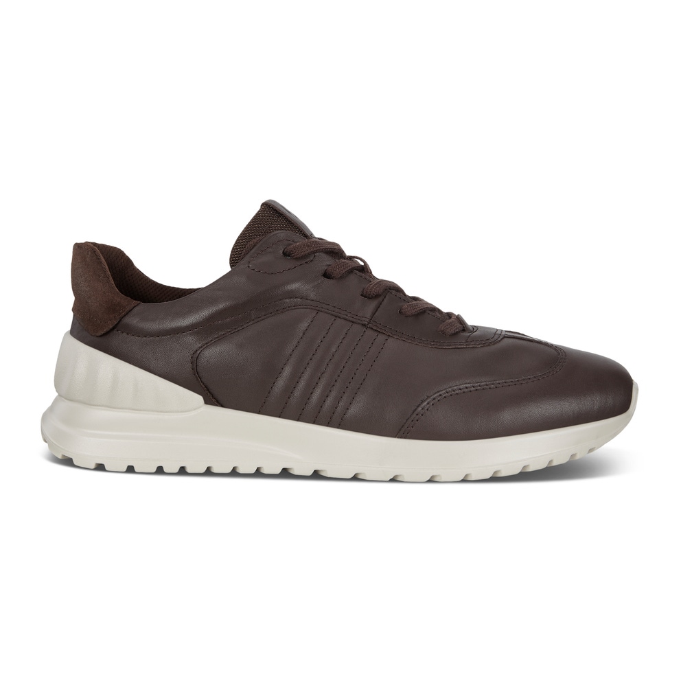 Men's ECCO® Astir Lite Leather Sneaker - Brown - Outside